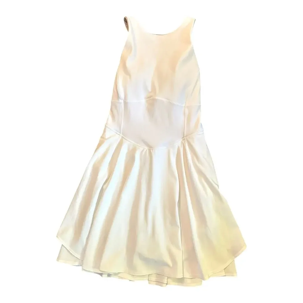 Women 4 Lululemon Court Crush Tennis Dress White Tank Nulu Travel Athletic